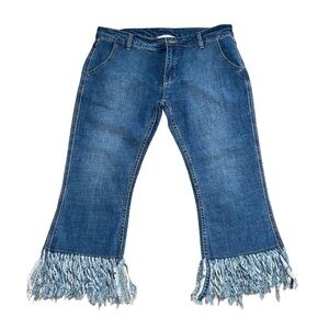 Hayden‎ Los Angeles Raw Fringe Hem Jean Capri Size Small